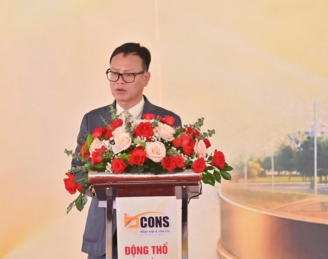 Ông Lê Như Thạch Chủ tịch HĐQT Tập đoàn Bcons phát biểu tại lễ động thổ