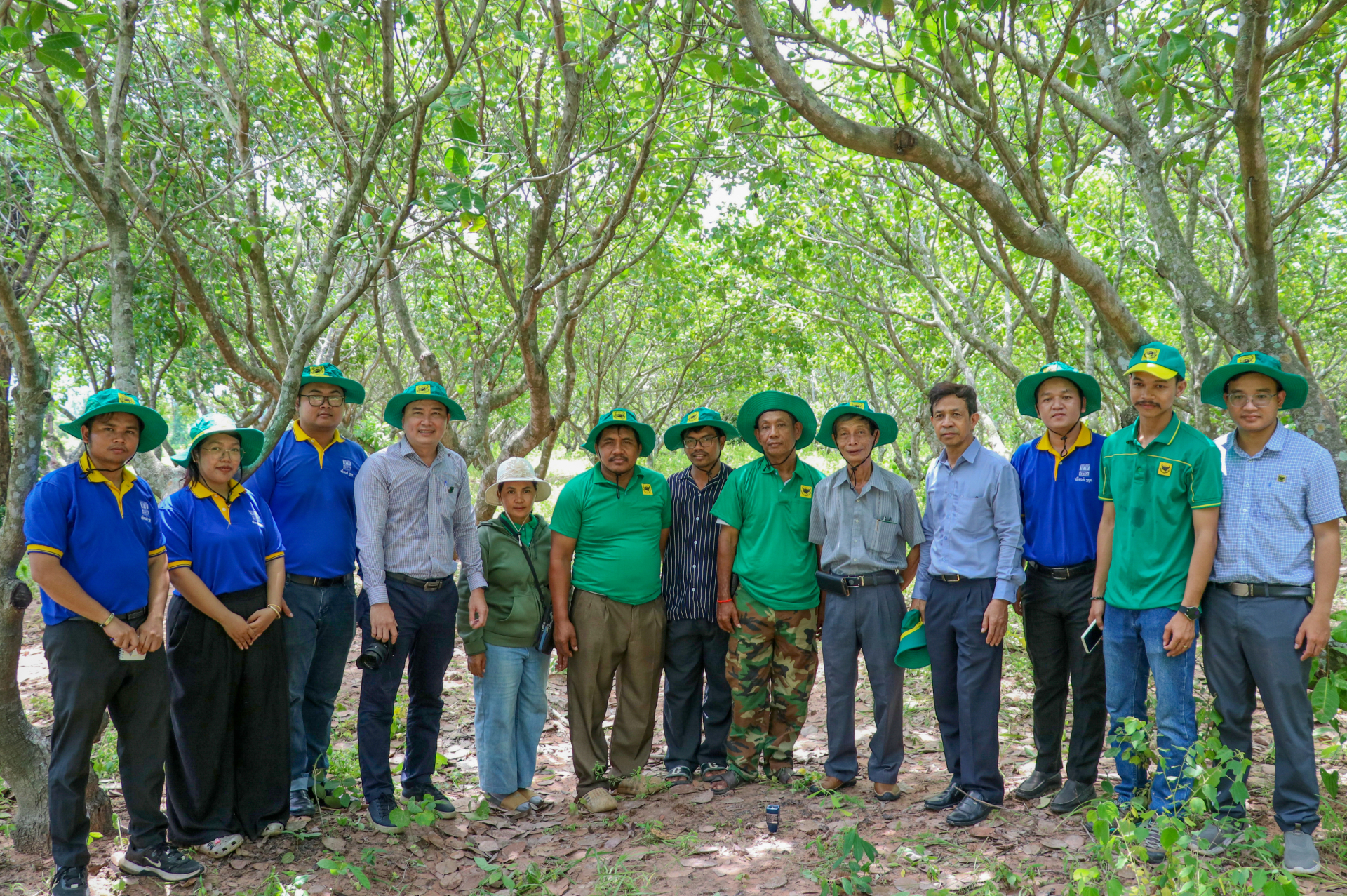 Đội ngũ chuyên gia Bình Điền cùng Yetak Group trực tiếp đến thăm vườn Ông Pech Naron — nông dân tại làng Tumnup Apivot, xã O Svay, huyện Trapeng Prasat, tỉnh Oddar Meanchey