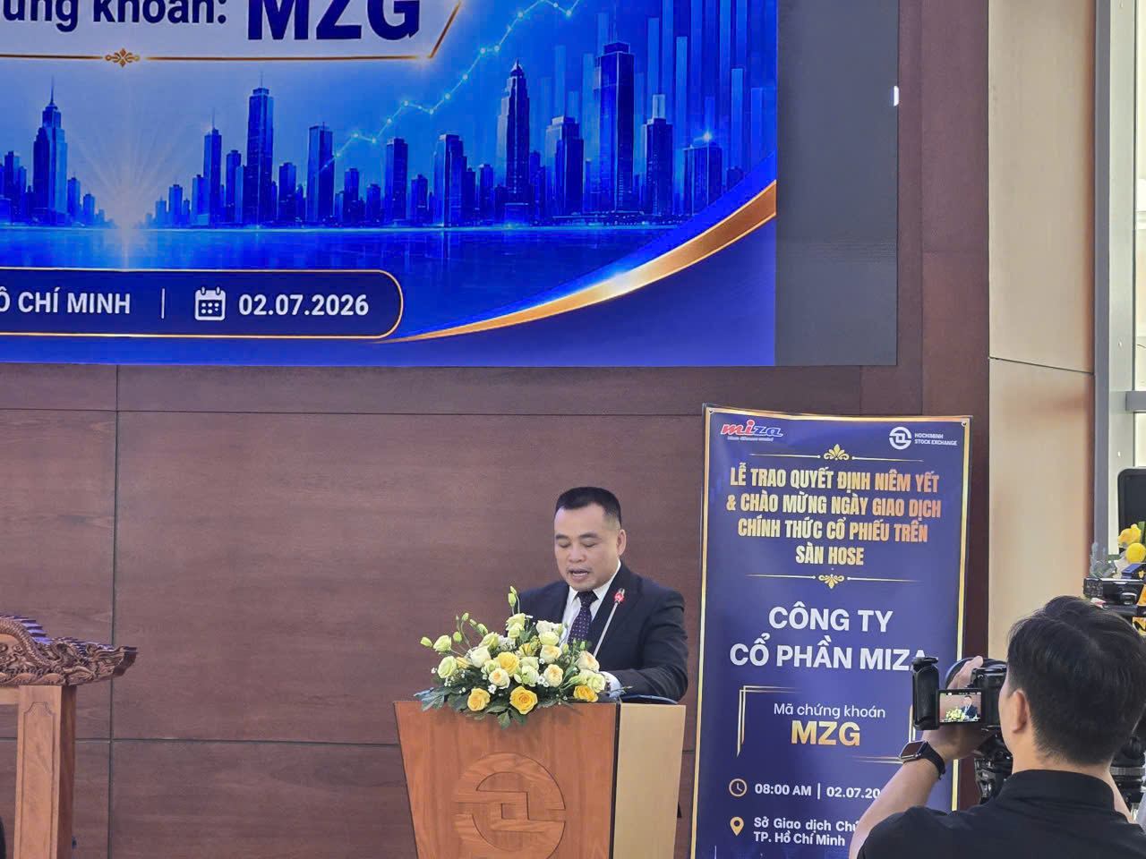 Ông Nguyễn Tuấn Minh, Chủ tịch Hội đồng Quản trị Công ty Cổ phần Miza phát biểu tại buổi lễ