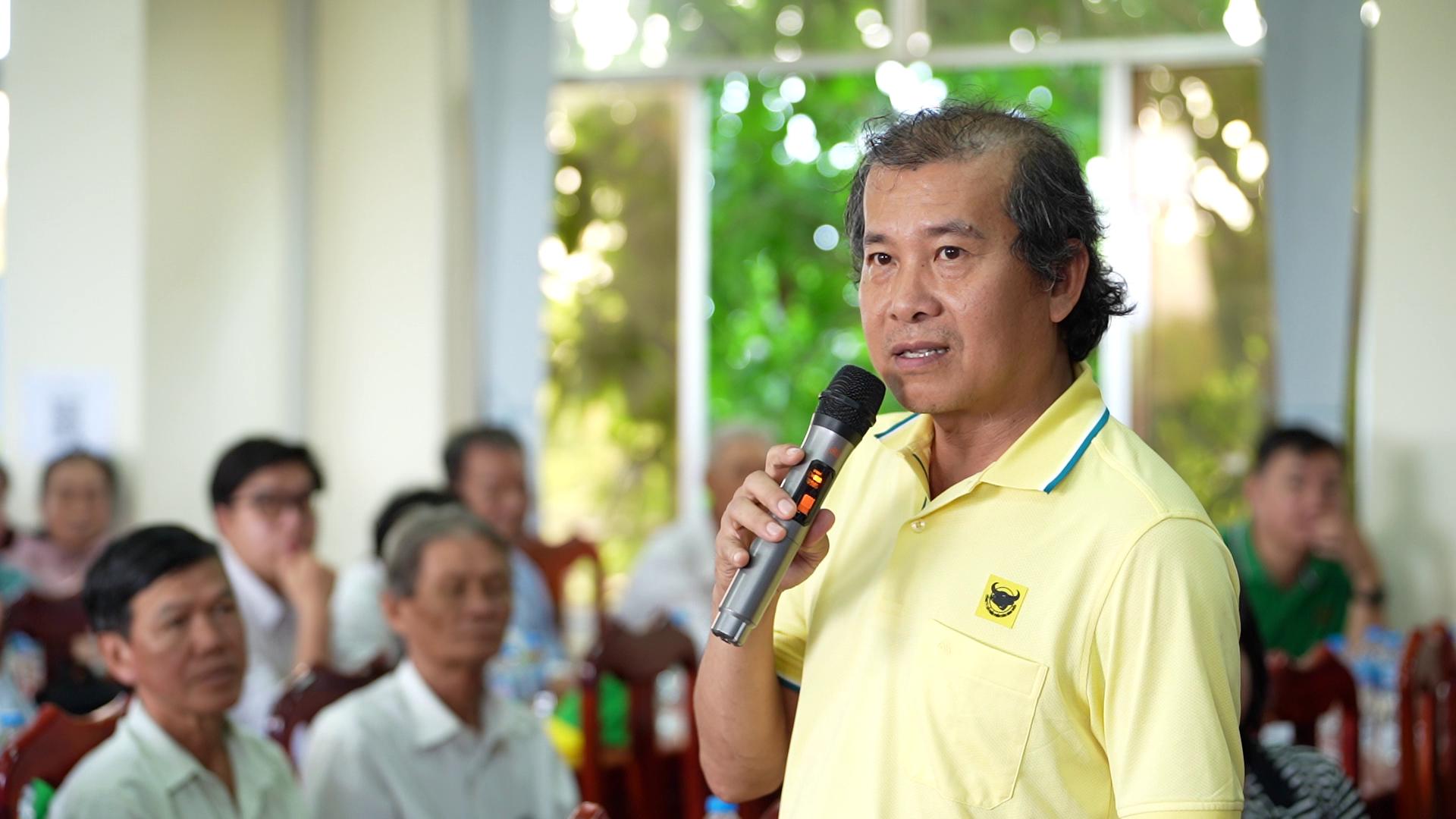 Ông Phan Văn Tâm - Phó Tổng Giám đốc Công ty CP Phân bón Bình Điền khẳng định Bình Điền sẽ tiếp tục giữ vai trò kết nối nhóm doanh nghiệp đồng hành nhằm giúp người trồng lúa giảm chi phí, tăng thu nhập và tự tin tham gia Đề án một triệu héc-ta lúa chất lượng cao, phát thải thấp. (Ảnh: Q. Huy)
