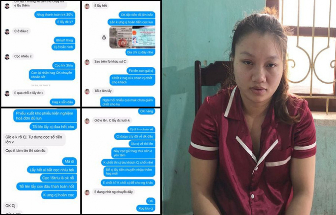 Nguyễn Thị Thu Hương và các tin nhắn giao dịch mua bán khẩu trang y tế .