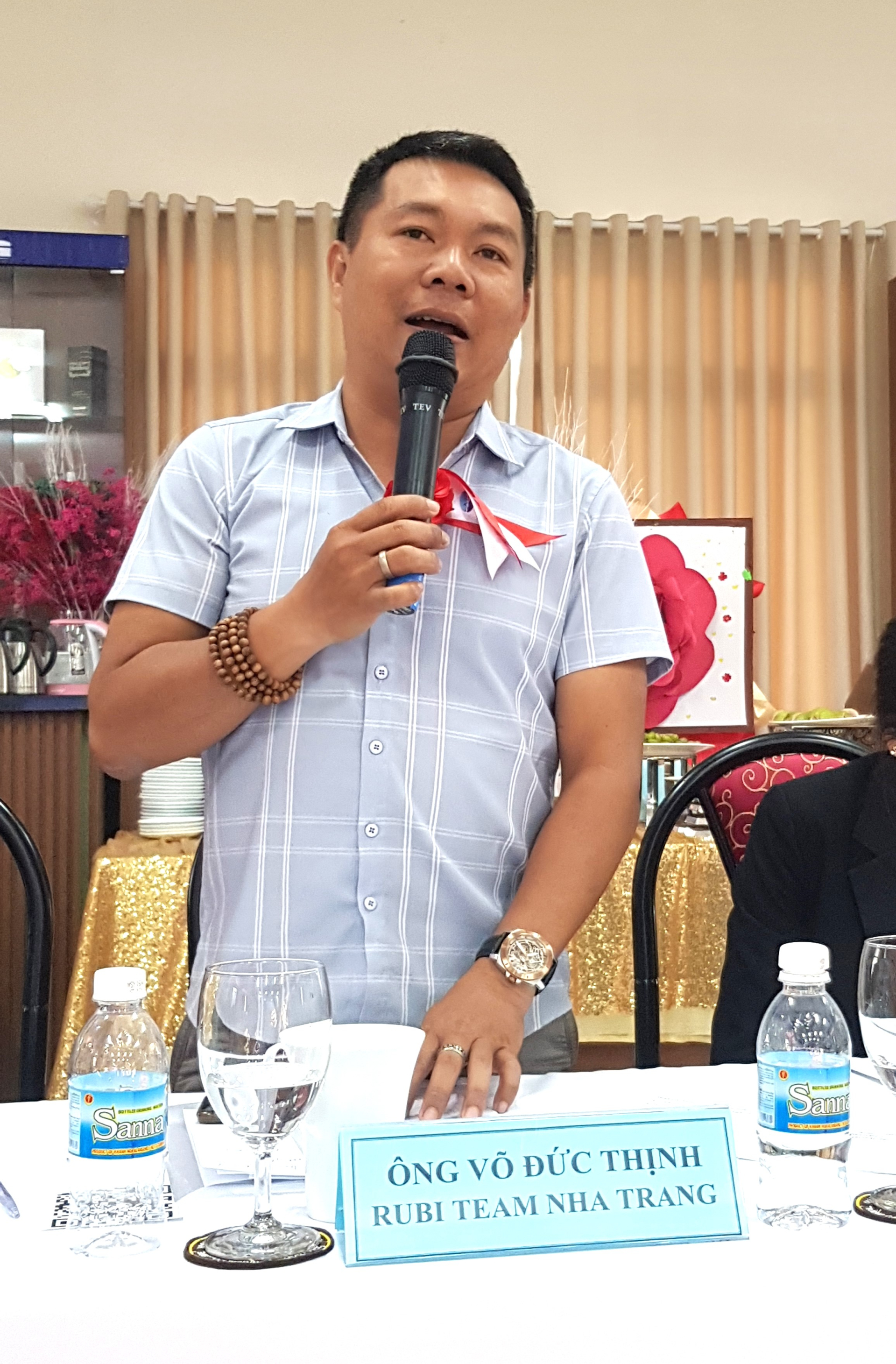 Ông Võ Đức Thịnh- Đại diện Công ty Ruby Team Nha Trang phát biểu