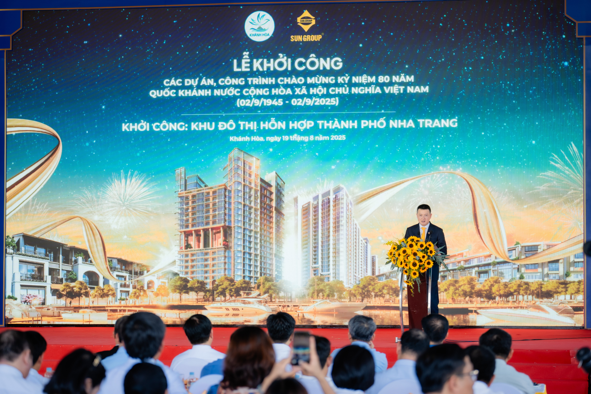Ông Đặng Minh Trường, Chủ tịch HĐQT Tập đoàn Sun Group tại Lễ khởi công Khu đô thị Hỗn hợp Nha Trang
