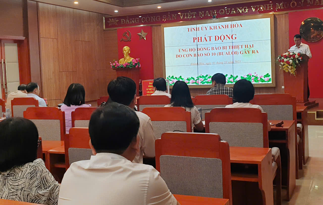 Tỉnh ủy Khánh Hòa phát động chương trình ủng hộ đồng bào vùng bão Bualoi