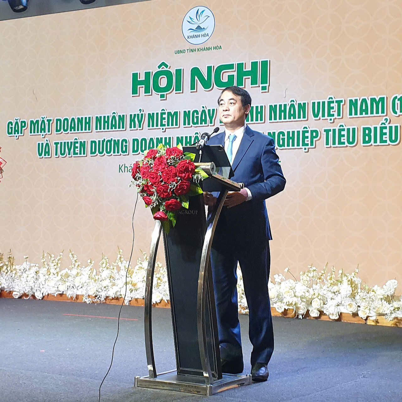 gen-h-Ông Nghiêm Xuân Thành- Ủy viên Trung ương Đảng, Bí Thư Tỉnh ủy Khánh Hòa phát biểu chỉ đại tại hội nghị