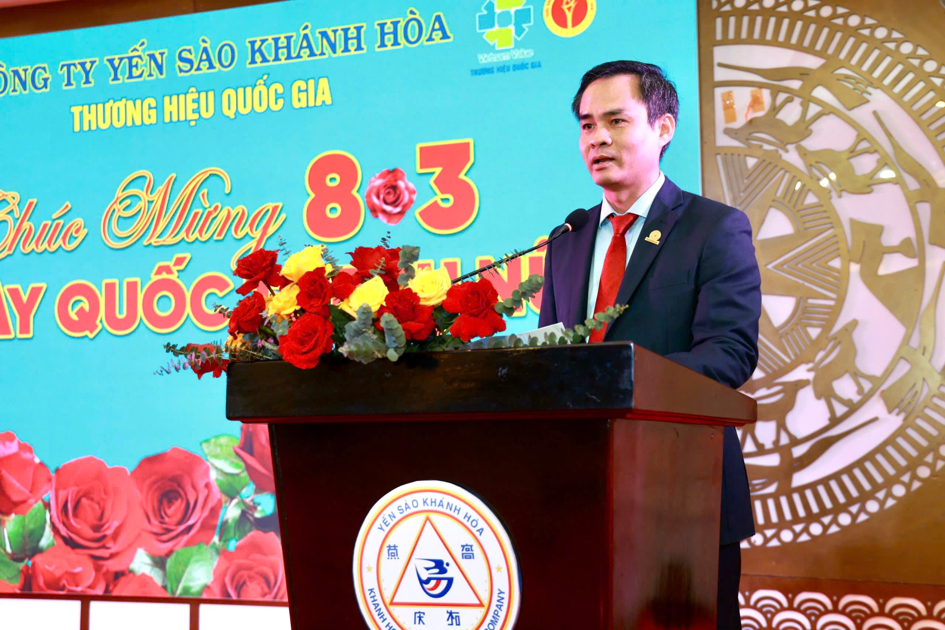 Ông Nguyễn Thanh Hải, Phó Bí thư Đảng ủy, Tổng Giám đốc Công ty Yến sào Khánh Hòa phát biểu.