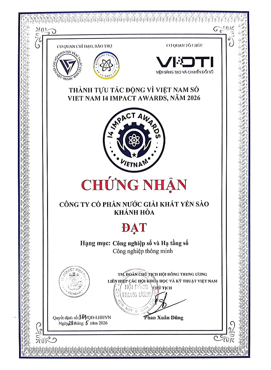 Chứng nhậnđạt hạng mục: Công nghiệp số và Hạ tầng số- Công nghiệp thông minh