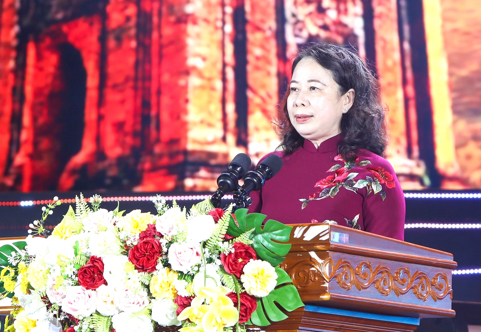 Phó Chủ tịch nước Võ Thị Ánh Xuân phát biểu tại Lễ khai mạc Ngày hội Văn hóa dân tộc Chăm lần thứ VI năm 2026