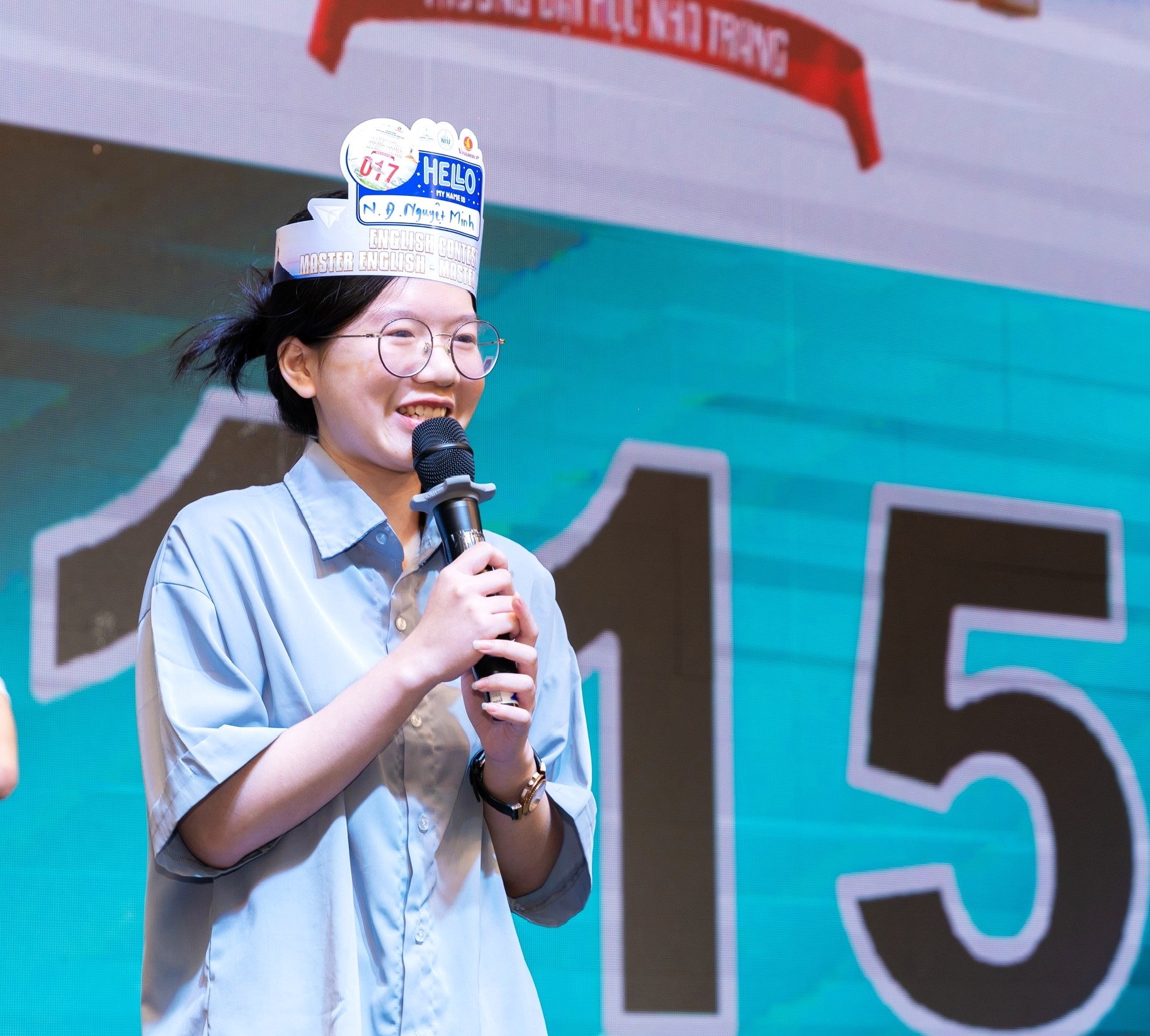 Em tại cuộc thi Master English, Master Your Life 2024, đứng thứ 4, được giải khuyến khích