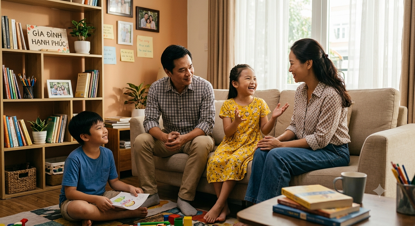 Cha mẹ lắng nghe, gần gũi và thấu hiểu sẽ tạo tinh thần tích cực cho con cái