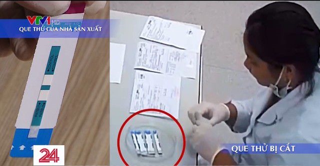 VTV24 đưa tin Bệnh viện Xanh Pôn cắt đôi que thử HIV và viêm gan B.