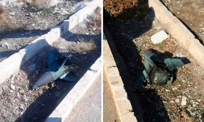 Những hình ảnh lan truyền trên mạng của vật thể được một nhà hoạt động Iran nói rằng đó là phần đầu tên lửa được ghi hình gần hiện trường vụ rơi máy bay. Ảnh: Guardian.