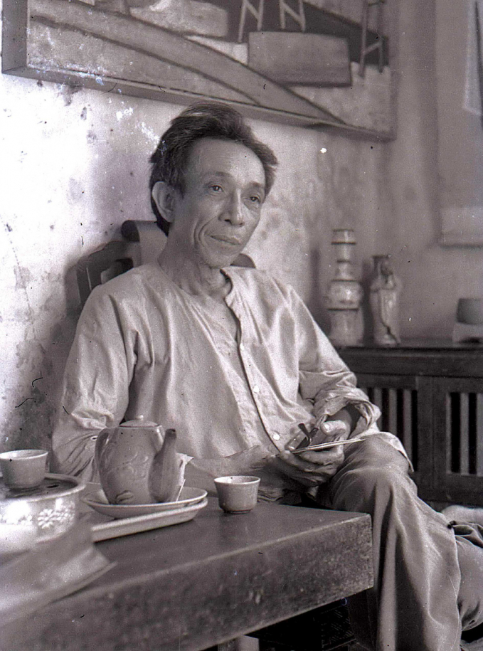   Nhà văn Kim Lân tại tư gia (1987- 1988). Ảnh: HÀ TƯỜNG  
