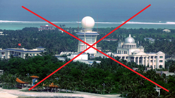   Đảo Phú Lâm thuộc quần đảo Hoàng Sa của Việt Nam bị Trung Quốc dùng vũ lực xâm chiếm và xây dựng, cải tạo trái phép - Ảnh: AFP  