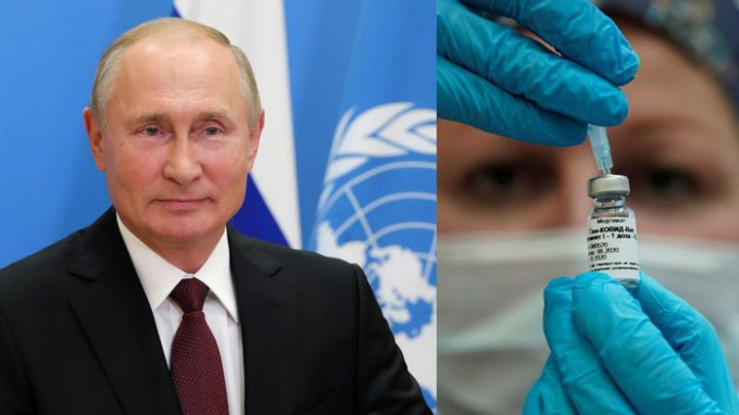   Ông Putin ngỏ ý tặng vaccine COVID-19 cho tất cả nhân viên Liên Hợp Quốc. Ảnh: REUTER/RT  