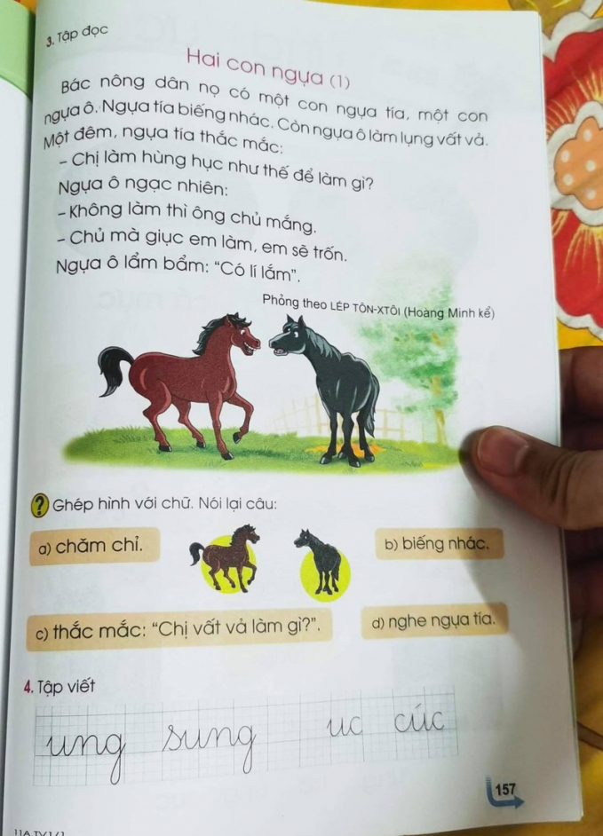   Một bài tập đọc trong sách giáo khoa tiếng Việt lớp 1 (bộ Cánh Diều). NGHĨA HIẾU  