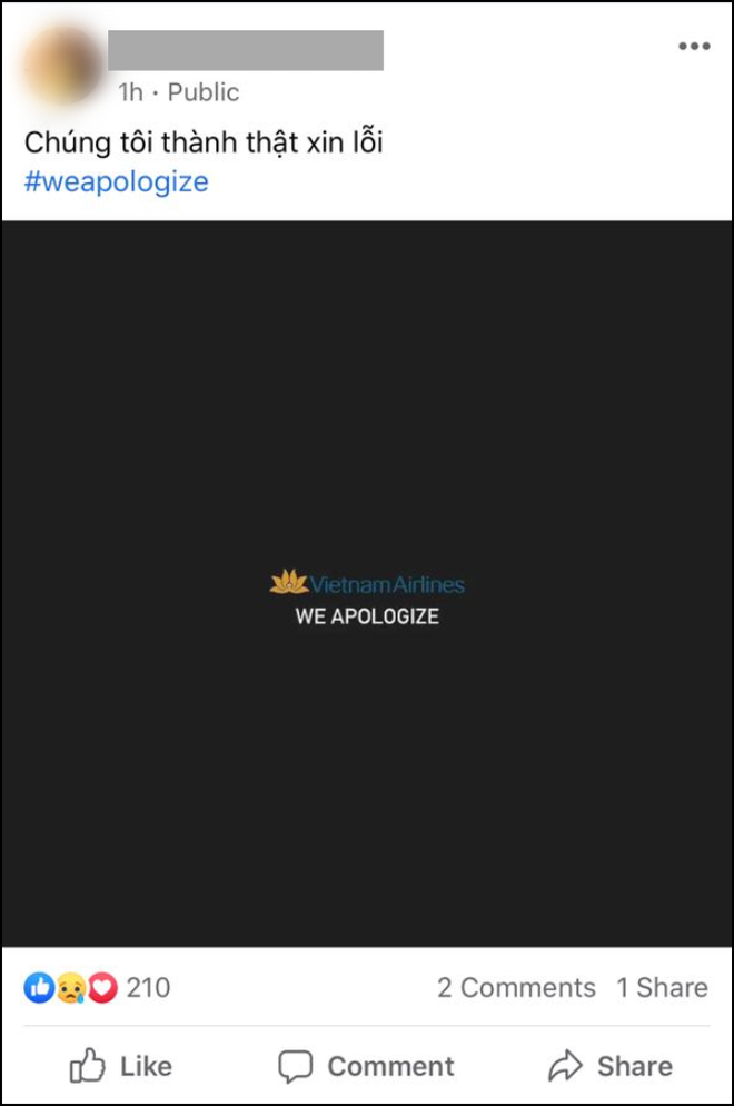 Nhân viên Vietnam Airlines đồng loạt treo hashtag #WeApologize xin lỗi cộng đồng