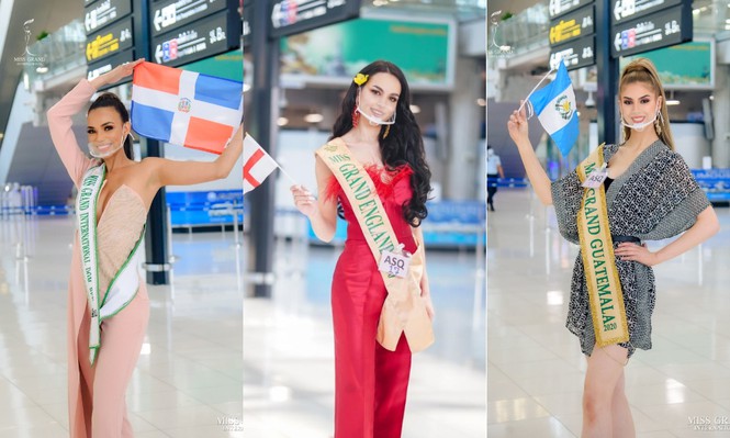 Từ trái qua phải: Hoa hậu Cộng Hoà Dominica, Hoa hậu Anh, Hoa hậu Guatemala.