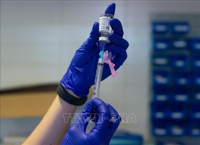 Vaccine ngừa COVID-19 của AstraZeneca/Oxford tại một bệnh viện ở tỉnh Caceres, Tây Ban Nha, ngày 12/3/2021. Ảnh: THX/TTXVN