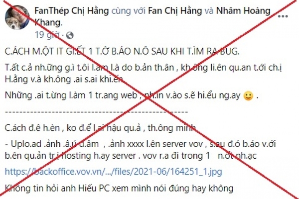 Báo điện tử VOV bị cư dân mạng tấn công sau khi đăng bài viết liên quan đến bà Nguyễn Phương Hằng