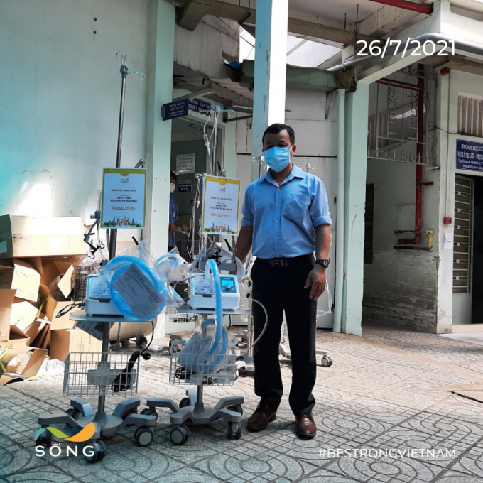 2 máy thở dòng cao tới Bệnh viện Nguyễn Tri Phương