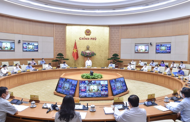           Thủ tướng Phạm Minh Chính chủ trì phiên họp Chính phủ thường kỳ tháng 9. Ảnh: VGP.          