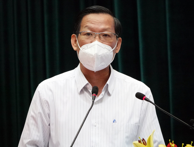   Chủ tịch UBND TP HCM Phan Văn Mãi phát biểu tại buổi lễ. Ảnh: Trung Sơn  