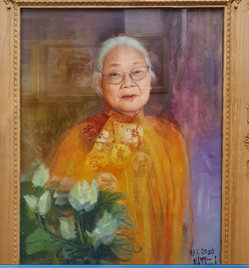 Chân dung Người Mẹ hiền, Sơn dầu & Acrylic trên toan, 70x90cm, 19/05/2020, được sưu tập bởi Ts. Trần Văn
