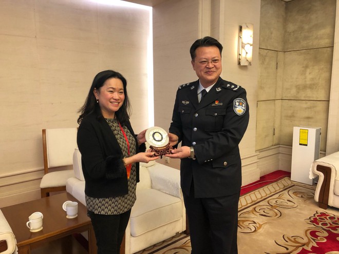           Ông Hu Binchen - người được đề cử cho vị trí Ủy ban điều hành của Interpol. Ảnh: Twitter/Miwa Kato.          