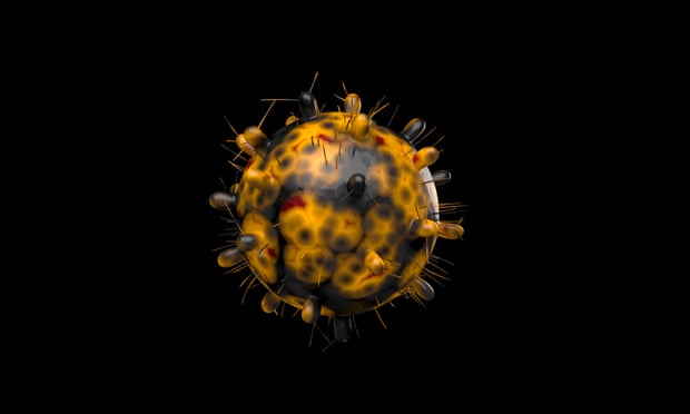 Hình ảnh đồ họa của Omicron, biến thể lần đầu tiên báo cáo cho Tổ chức Y tế Thế giới từ Nam Phi vào ngày 24/11. Ảnh: Getty Images