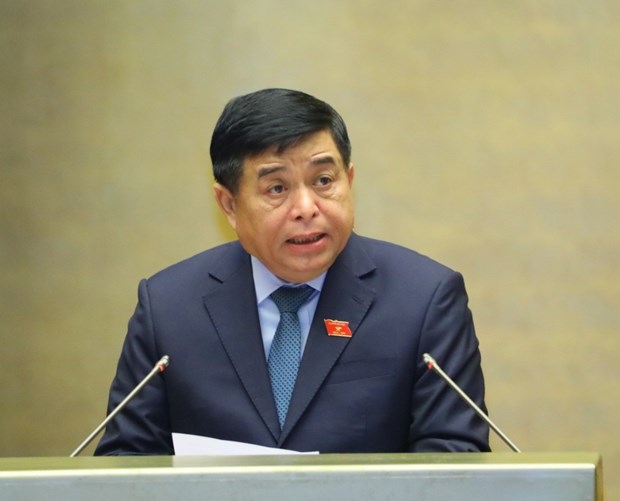   Bộ trưởng Nguyễn Chí Dũng phát biểu tại Phiên khai mạc Kỳ họp bất thường lần thứ Nhất, Quốc hội khóa XV. (Ảnh: TTXVN)  