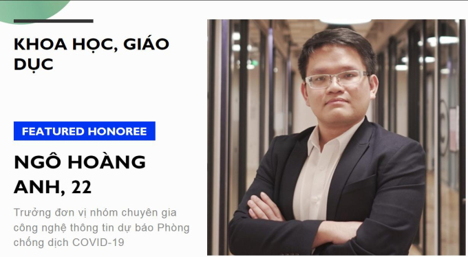   Ngô Hoàng Anh vừa được vinh danh trong danh sách Under 30 của Forbes Việt Nam  