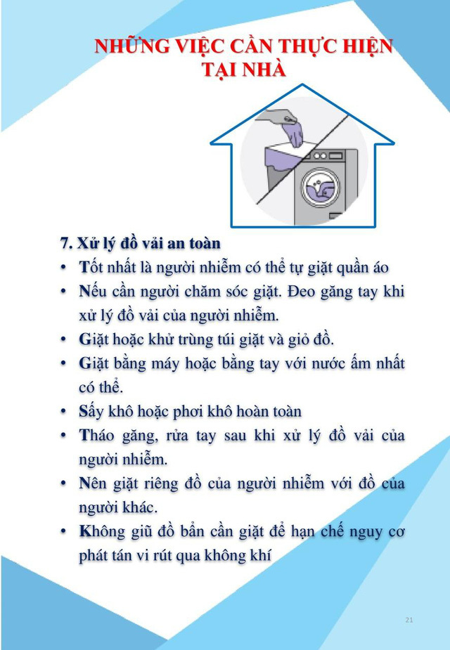 Những lưu ý khi giặt quần áo cho F0 tại nhà tránh lây nhiễm 