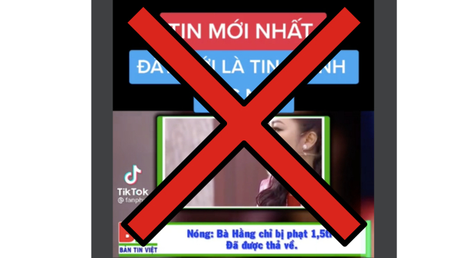   TikTok @fanphuonghang16 thông tin bà Nguyễn Phương Hằng đăng tin.  