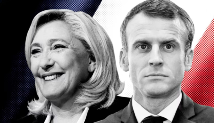 Bà Marine Le Pen và Tổng thống đương nhiệm Emmnuel Macro