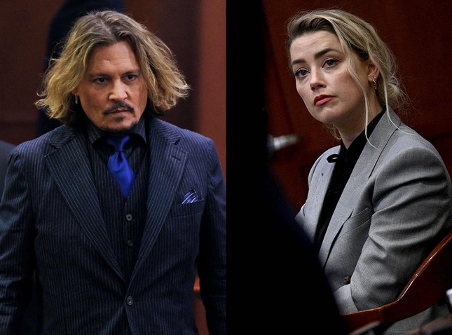   Johnny Depp và Amber Heard tại phiên tòa xét xử  