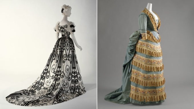 Hai kiểu váy dạ hội của House of Worth. Nguồn: Bảo tàng Nghệ thuật Metropolitan