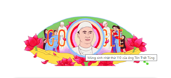 Hình ảnh vinh danh Giáo sư Tôn Thất Tùng được nhìn thấy trên Google ở Việt Nam - Ảnh chụp màn hình