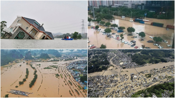Mưa lũ gây vỡ đê, ngập lụt khủng khiếp trên diện rộng ở Trung Quốc đầu tháng 6/2020 làm ảnh hưởng đến hơn 70 triệu người, 271 người chết và mất tích, 4,7 triệu người phải di dời khẩn cấp, 54.000 ngôi nhà bị phá hủy, thiệt hại trên 35 tỷ USD.