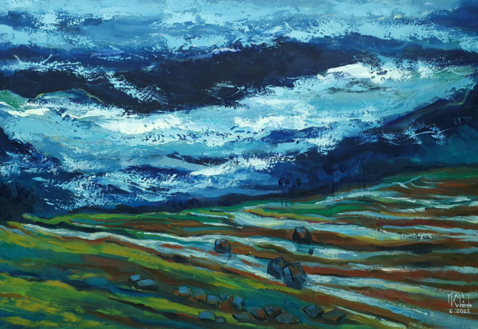 “Bến mây” của họa sĩ Nguyễn Minh Chính: những nâng niu, hòa cảm dành cho thiên nhiên