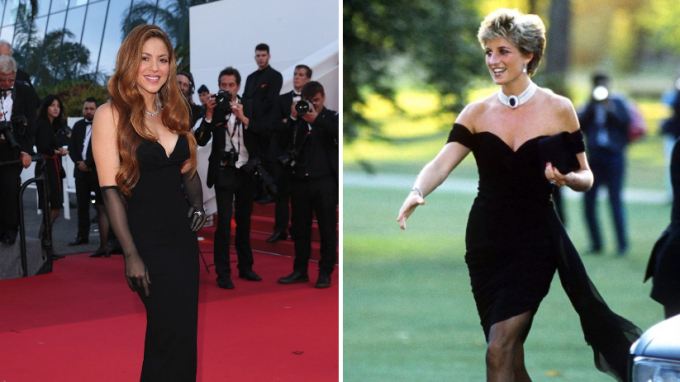 Vừa qua, Shakira đã diện bộ váy cúp ngực, hở đùi gợi cảm trên thảm đỏ Liên hoan phim Cannes lần thứ 75. Bộ váy này làm gợi nhớ đến chiếc váy “trả thù” của Công nương Diana mặc đến Gala Vanity Fair Gala và cuối tháng 6/1994. Tạp chí Town and Country bình luận: 