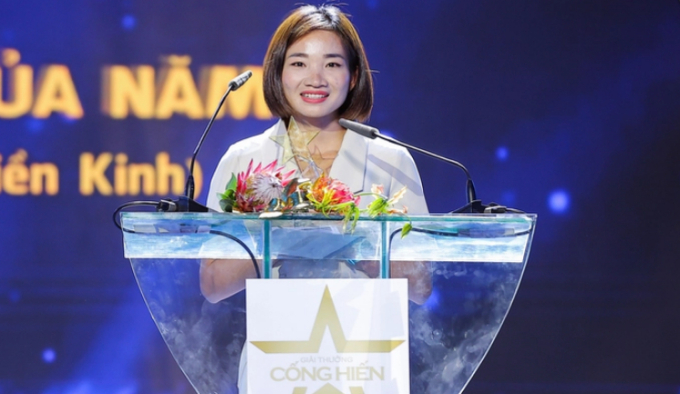   Nguyễn Thị Oanh phát biểu khi nhận giải 