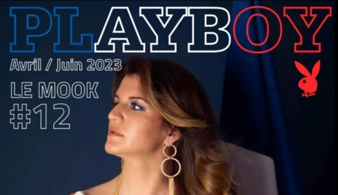   Hình ảnh bà Schiappa xuất hiện trên bìa Playboy (Ảnh: Sky News).  