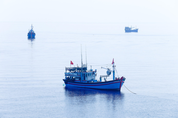   Tàu cá Việt Nam thả neo ở khu vực quần đảo Trường Sa (Việt Nam) - Ảnh: C.TUỆ  