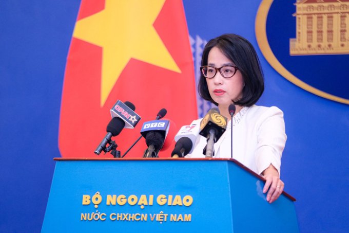   Bà Phạm Thu Hằng - phó phát ngôn Bộ Ngoại giao Việt Nam - Ảnh: NAM TRẦN  