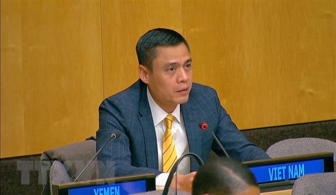 Đại sứ Đặng Hoàng Giang, Trưởng Phái đoàn thường trực Việt Nam tại Liên hợp quốc. (Ảnh: TTXVN phát)