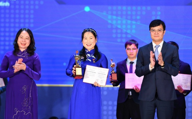   TS Hà Thị Thanh Hương là một trong 10 nhà khoa học trẻ nhận giải thưởng Quả cầu vàng 2023 (Ảnh: Nguyễn Ngọc).  