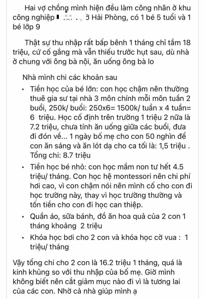 Xuất hiện 1 bảng chi phí học hành khiến người lạc quan nhất cũng toát mồ hôi: Liều vậy sao mà 