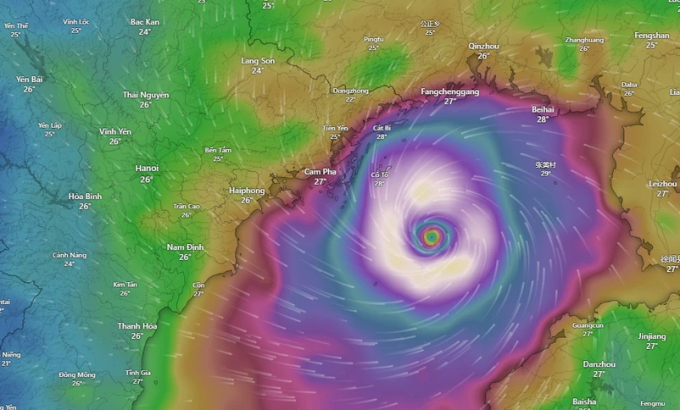 Bão số 3 đã vào vịnh Bắc Bộ, áp sát Quảng Ninh - Hải Phòng