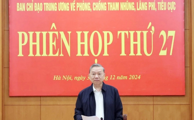   Tổng Bí thư Tô Lâm phát biểu. (Ảnh: Thống Nhất/TTXVN)  